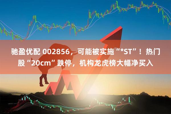 驰盈优配 002856，可能被实施“*ST”！热门股“20cm”跌停，机构龙虎榜大幅净买入