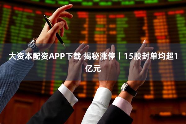 大资本配资APP下载 揭秘涨停丨15股封单均超1亿元